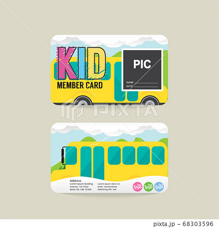 Font And Back Kids Member Card Template Vector 68303596