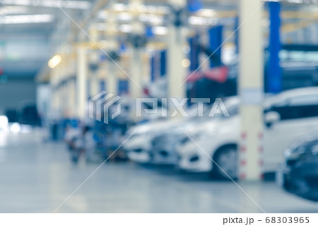Abstract blur of auto repair service at garage. use for background 68303965