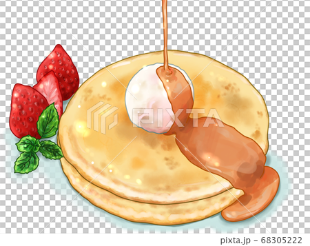 Pancake with plenty of syrup Pancake with plenty of syrup 68305222