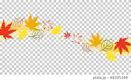 秋葉的波背景材料，如紅葉和銀杏 68305266