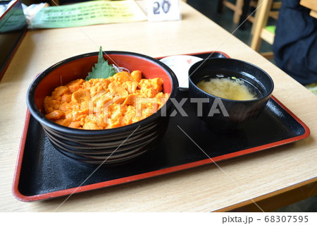 アカエゾバフンウニ丼 68307595