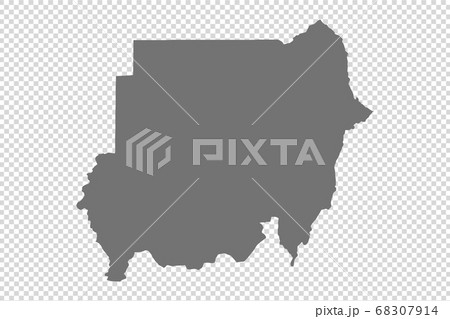 Sudan map with gray tone on  png or transparent background,illustration,textured , Symbols of  Sudan, vector illustration 68307914