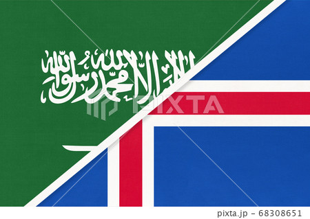 Saudi Arabia and Iceland, symbol of national flags 68308651