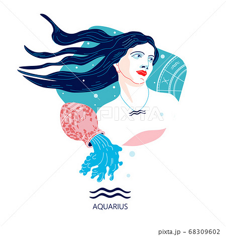 Aquarius zodiac sign. The symbol of the astrological horoscope. 68309602