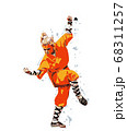 Young woman preforming martial arts, vector Young woman preforming martial arts, vector 68311257
