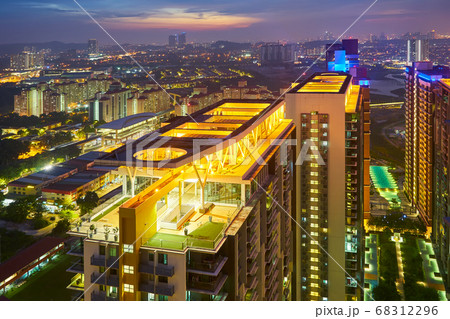 View of buildings in Kuala Lumpur at night View of buildings in Kuala Lumpur at night 68312296