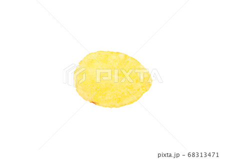 Potato chips isolated on white background, space 68313471
