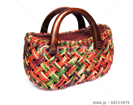 Handmade crafts colorful rope woven handbag. Handmade crafts colorful rope woven handbag. 68313676