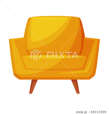 Orange Armchair, Cozy Room Interior Design Vector Illustration on White Background Orange Armchair, Cozy Room Interior Design Vector Illustration on White Background 68315000