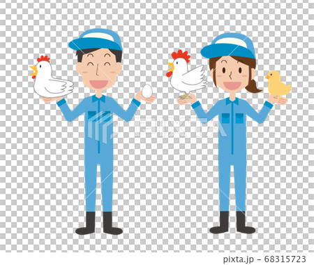 Men and women in the poultry industry and chickens Men and women in the poultry industry and chickens 68315723