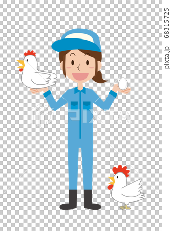 Women in poultry industry and chickens 68315725
