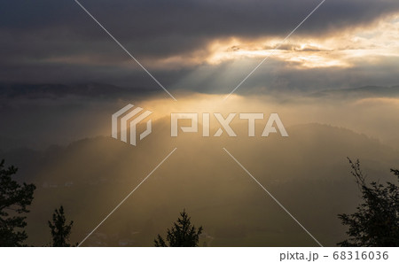 Berchtesgadener Land and mount Watzmann silhouette 68316036