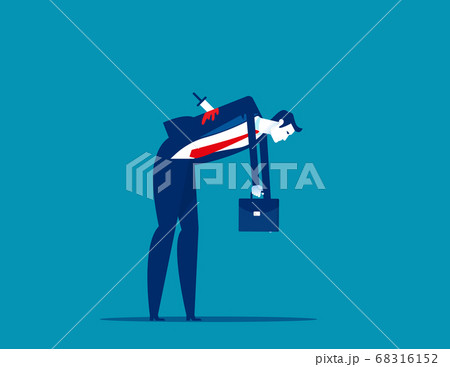Businessman stabbed in the back with knife. 68316152