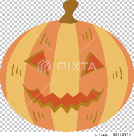 ハロウィン　かぼちゃ　おばけ　顔　手描きタッチ　イラスト素材 68316540