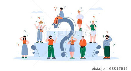 Confused people searching for information flat vector illustration isolated. 68317615