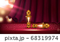red curtain at theater hall for show sign theatre stage  68319974