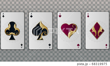 set four aces elegant playing cards suits playing cards isolated transparent background 68319975