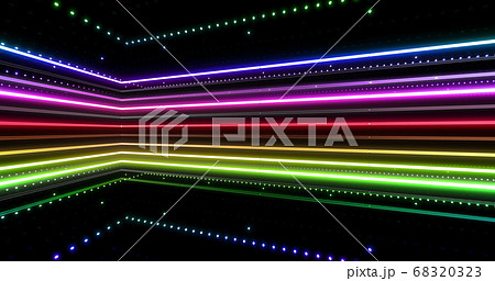 ネオン 光 蛍光灯 ライン 線 イルミネーション カラフル 3d イラスト 背景 バックグラウンドのイラスト素材 6323