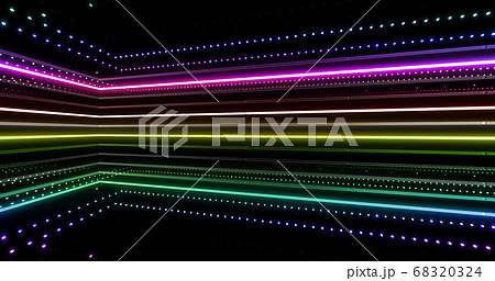 ネオン 光 蛍光灯 ライン 線 イルミネーション カラフル 3d イラスト 背景 バックグラウンドのイラスト素材 6324