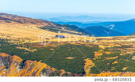 Krkonose - Giant Mountains panorama. View from lookout point on Snezka Mountain Krkonose - Giant Mountains panorama. View from lookout point on Snezka Mountain 68320833