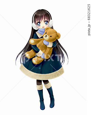 Anime Style Full Body Illustration Of Girl Stock Illustration