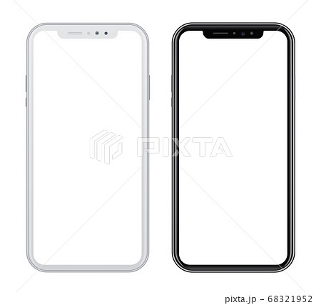White and black smart phones in front side White and black smart phones in front side 68321952