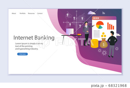 Creative website template of web page for internet 68321968