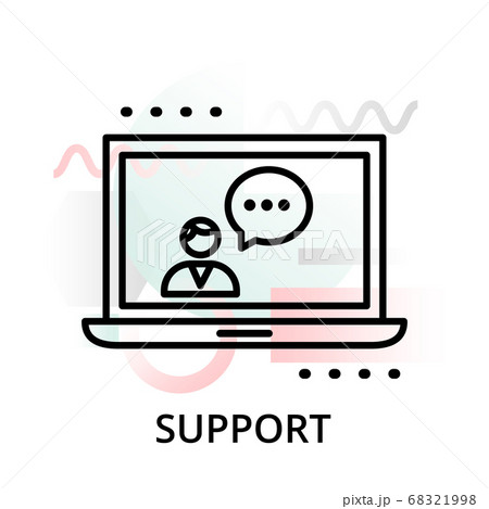 Support icon on abstract background 68321998