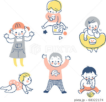 数人の赤ちゃん　セット 68322174