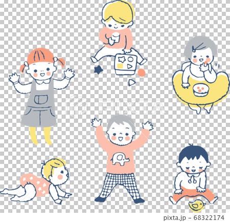 数人の赤ちゃん　セット 68322174