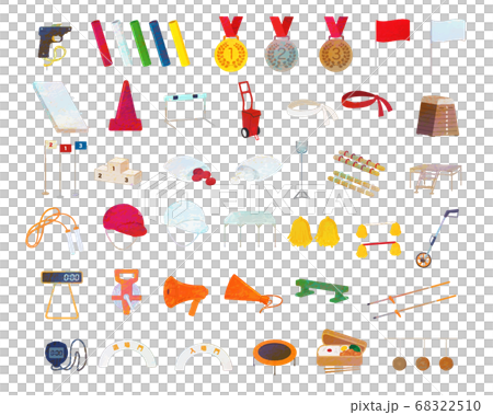 運動会イラスト素材セット　／　アナログ風 68322510