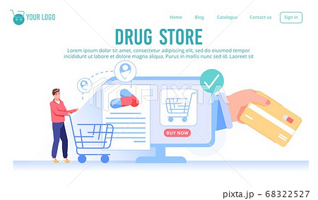 Online drug store shopping service landing page 68322527