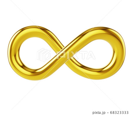 3d golden Infinity sign or symbol 68323333