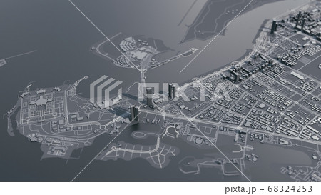 Map of Abu Dhabi city.  68324253