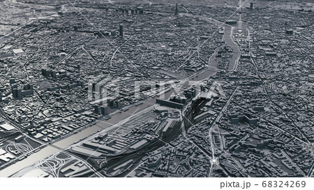 3d city map of Paris. Paris city map 68324269