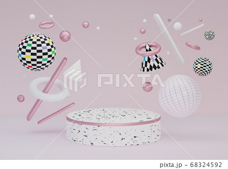 Stage Podium Scene with geometric textured shapes Stage Podium Scene with geometric textured shapes 68324592