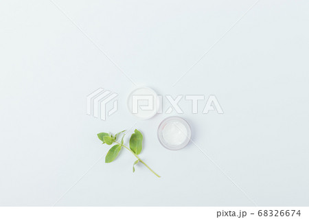 Open jar of natural cosmetic cream 68326674