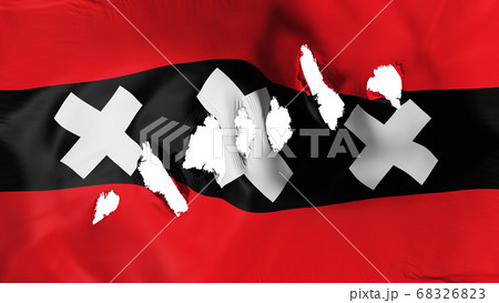Amsterdam flag perforated, bullet holes 68326823