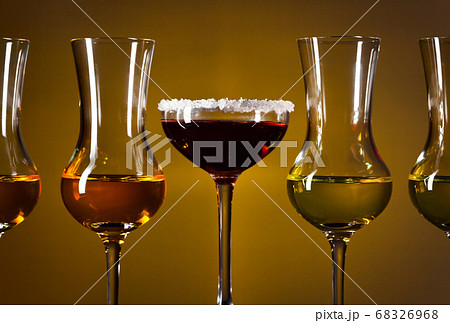 Glasses with alcoholic drinks Glasses with alcoholic drinks 68326968