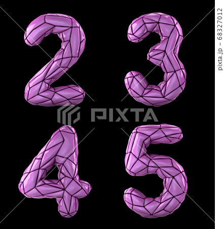 Number set 2, 3, 4, 5 made of pink color plastic. 68327012