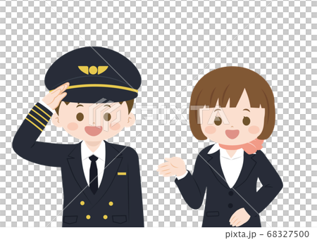 機長と客室乗務員 子どもたちのイラスト 機長と客室乗務員 子どもたちのイラスト 68327500