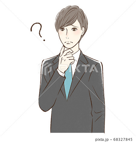 不安・疑問・悩みを感じる男性 68327845