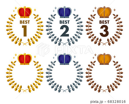 ランキング 月桂冠 王冠 順位 囲み ワンポイント フレーム テキストスペース 素材のイラスト素材