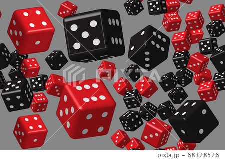 Red Black Dice Seamless Pattern, 3D Illustration 68328526