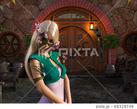An enchanting fairy in wonderland. Cartoon characters. 3d illustration. An enchanting fairy in wonderland. Cartoon characters. 3d illustration. 68328546