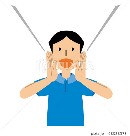 声を出す男性 正面 68328573