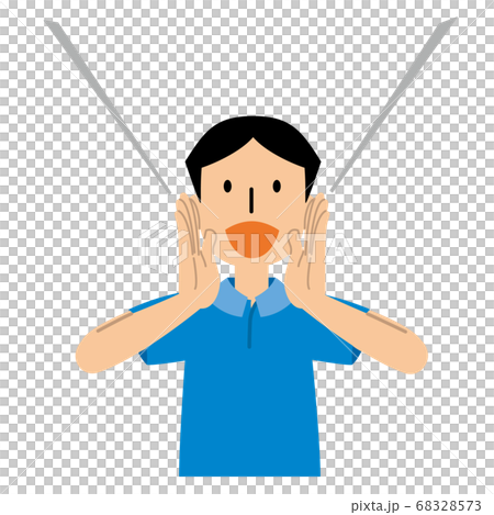 声を出す男性 正面 68328573
