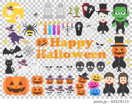 Halloween illustration set 68329113