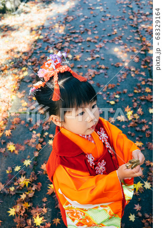 紅葉と七五三の女の子 紅葉と七五三の女の子 68329164