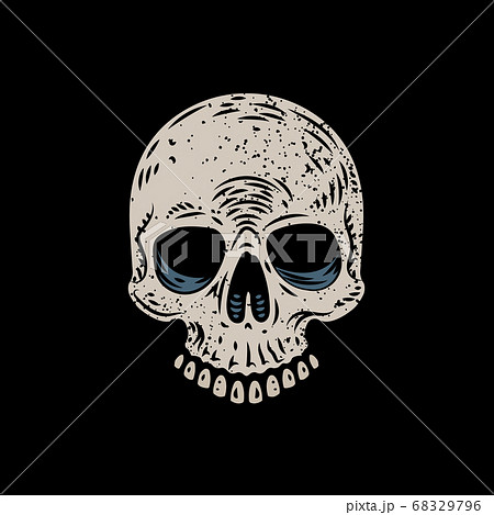 Hard Core Skull Head Illustration 68329796